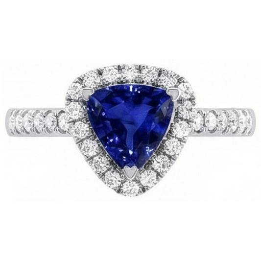 natural round sapphire 2ct ring side angle