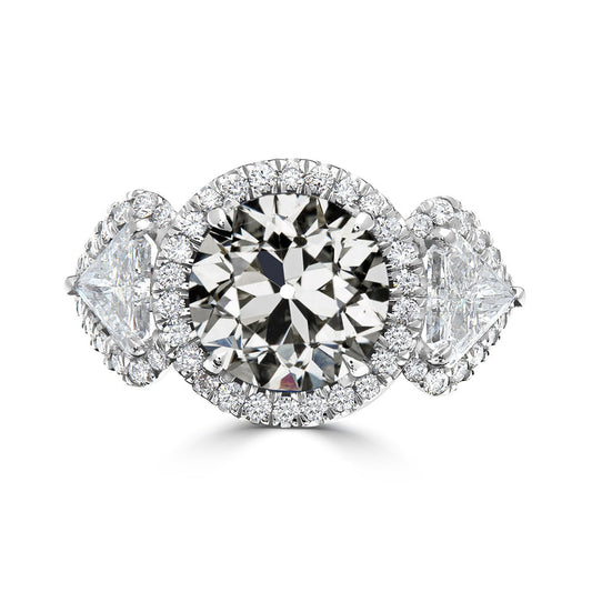 natural round diamond 8.50ct ring front view