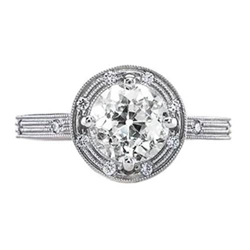 natural round diamond 1.50ct ring front view