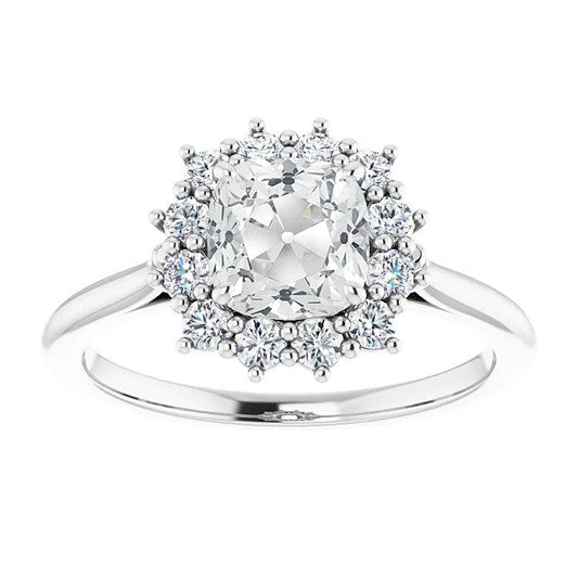 natural round diamond 7ct ring front view
