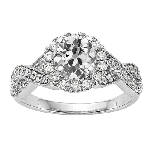 natural round diamond 5ct ring front view