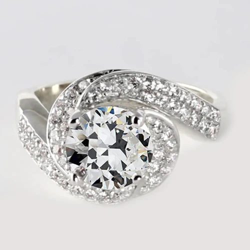 natural round diamond 4ct ring front view