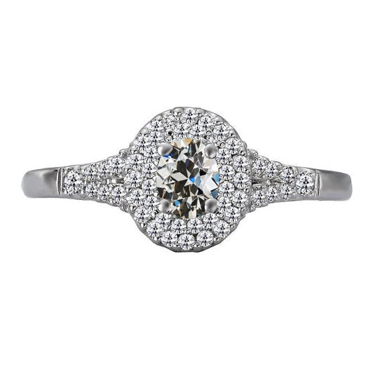 natural round diamond 4ct ring front view