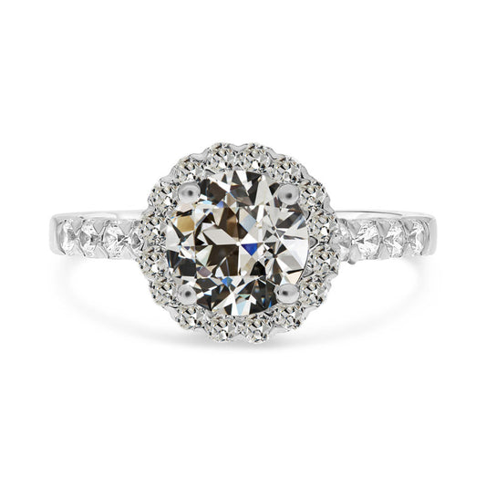 natural round diamond 4.50ct ring front view