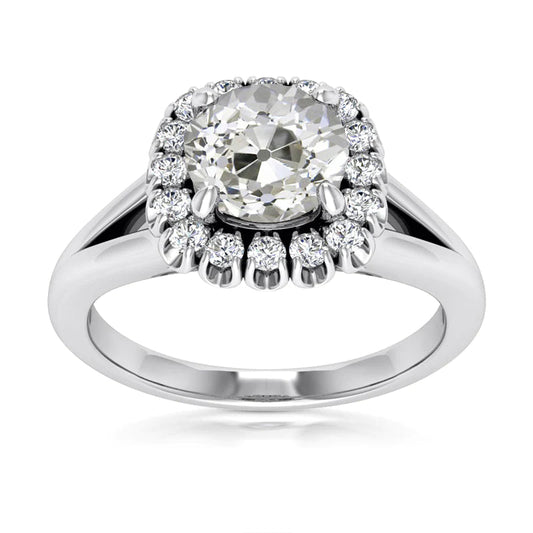 natural round diamond 4.75ct ring front view
