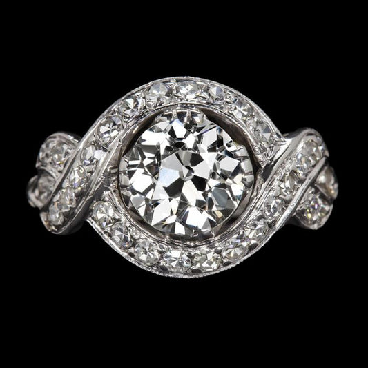 natural round diamond 4.75ct ring front view