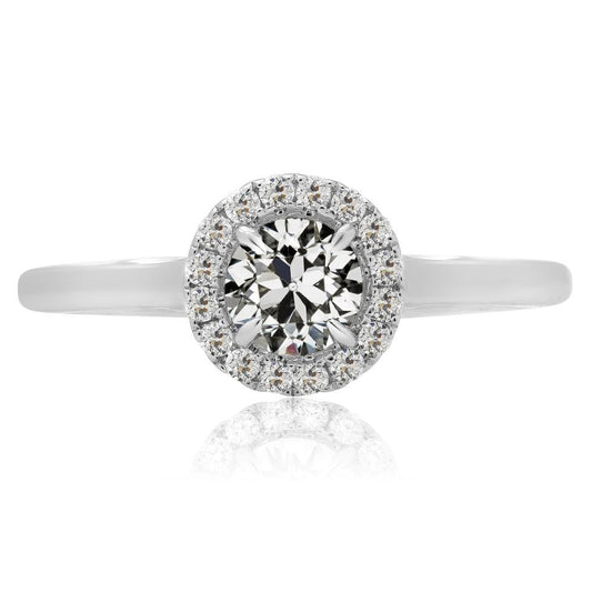 natural round diamond 3.50ct ring front view