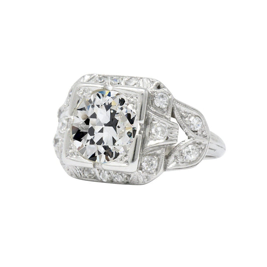 natural round diamond 4.25ct ring front view
