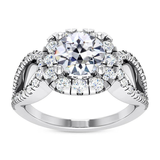 natural round diamond 7.25ct ring front view