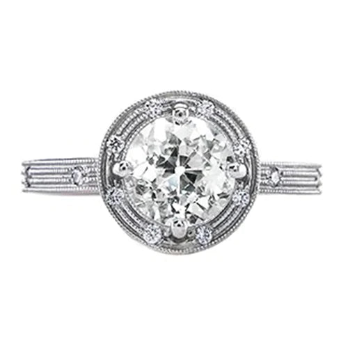 natural round diamond 1.50ct ring front view