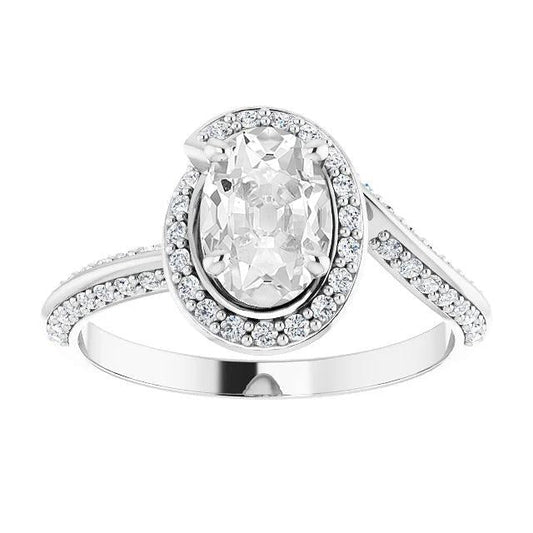 natural round diamond 7.50ct ring front view