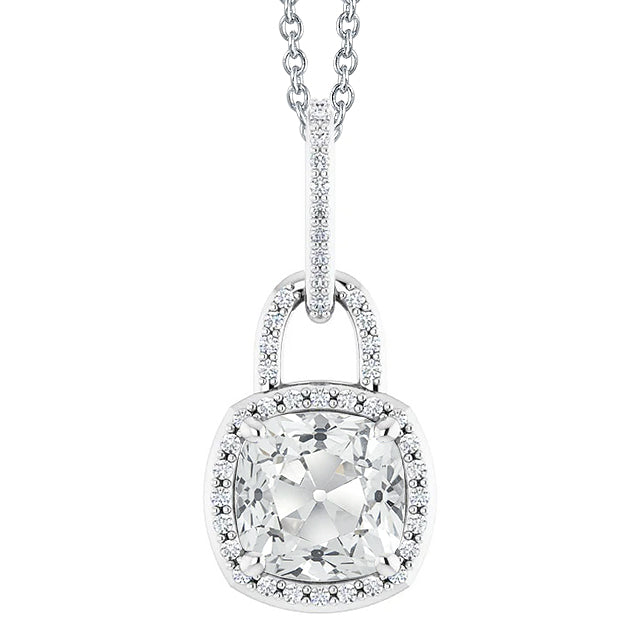 Natural Brilliant Diamond Pendant 6.50 ct 14 Karat White Gold – main view