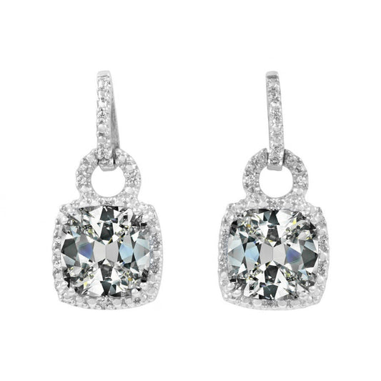 Fine Fine Diamond Drop Earrings 3.50 ct – main view