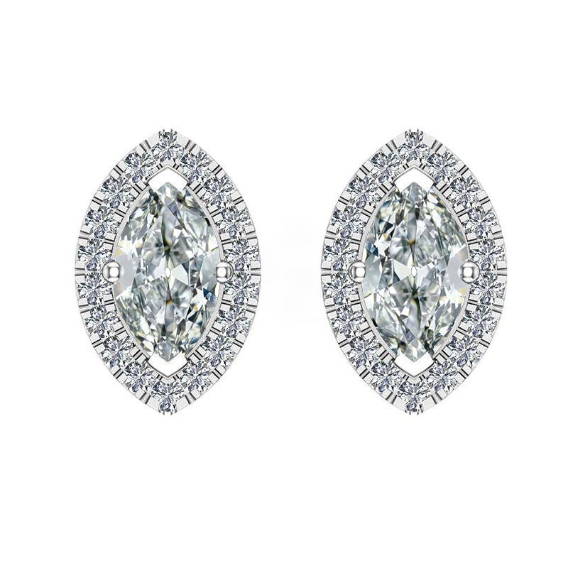 Brilliant Diamond Stud Earrings 2-ct 14K White Gold – main view