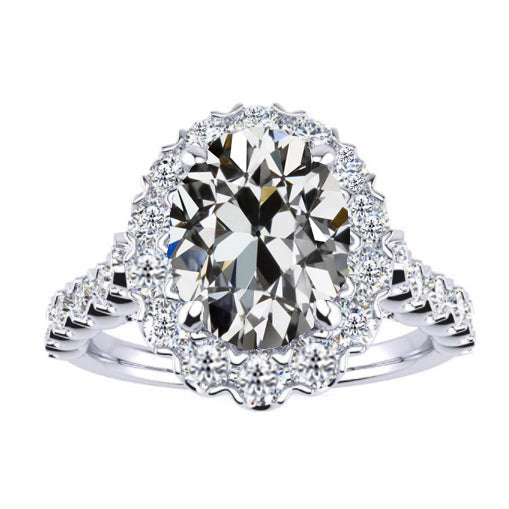 Authentic Brilliant Diamond Halo Engagement Ring – main view