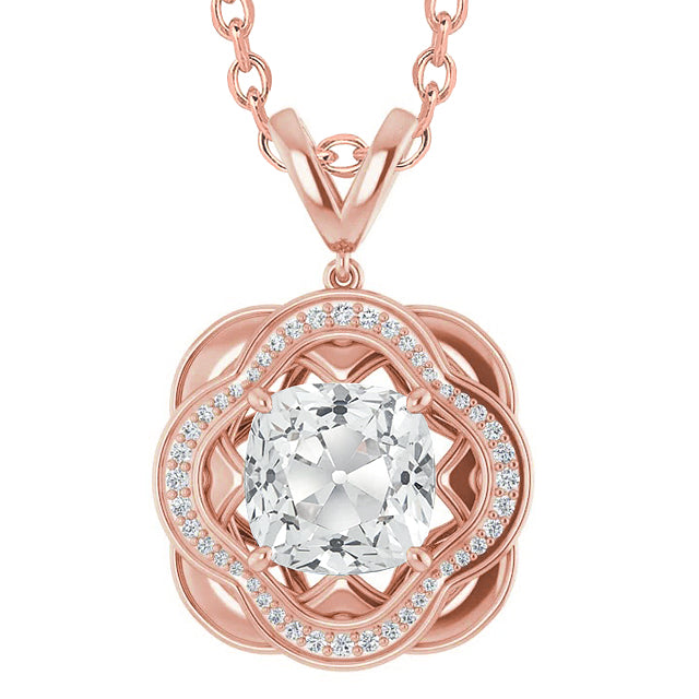 Cushion Cut Diamond ring in 14K Rose Gold – main view