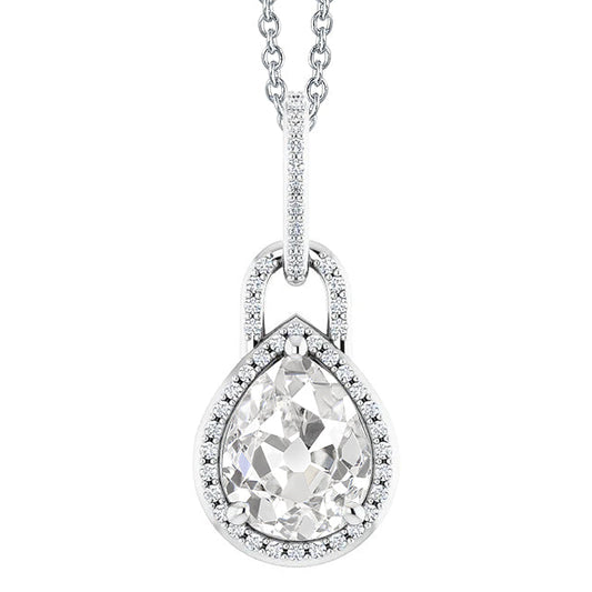 Authentic Diamond Pendant 3.50 ct 14K White Gold – main view