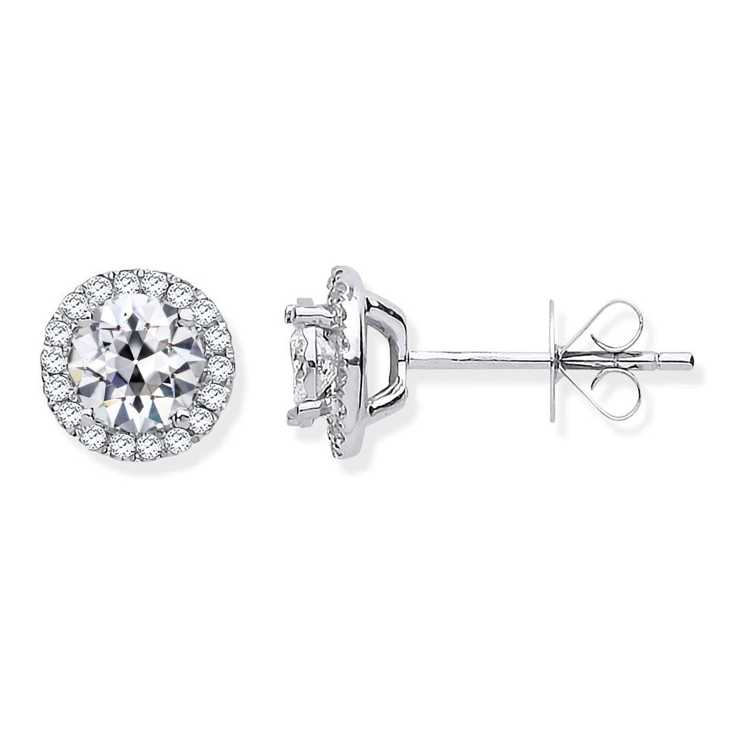 Real Brilliant Diamond Drop Earrings 3.50 ct 14K White Gold – main view