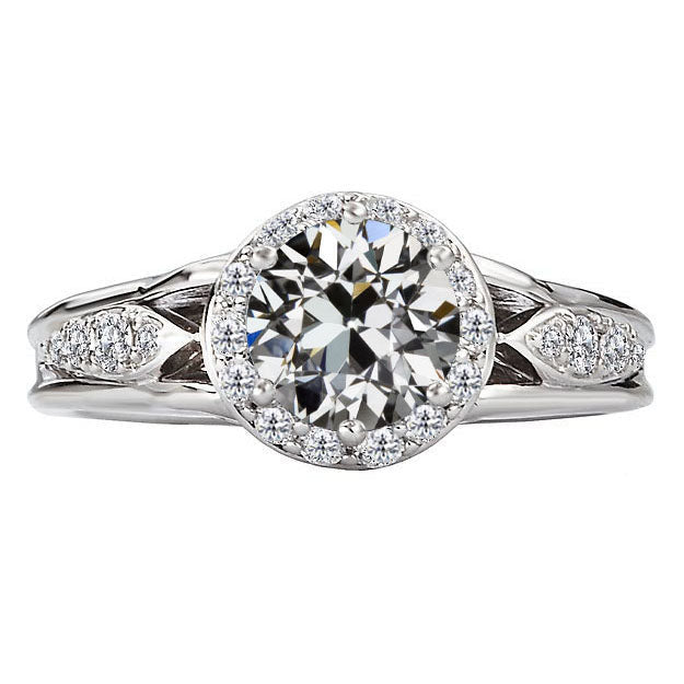 Halo Setting Ring 14K White Gold with Brilliant Diamond – main view