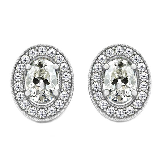 Fine Diamond Earrings 2-ct 14 Karat White Gold – main view