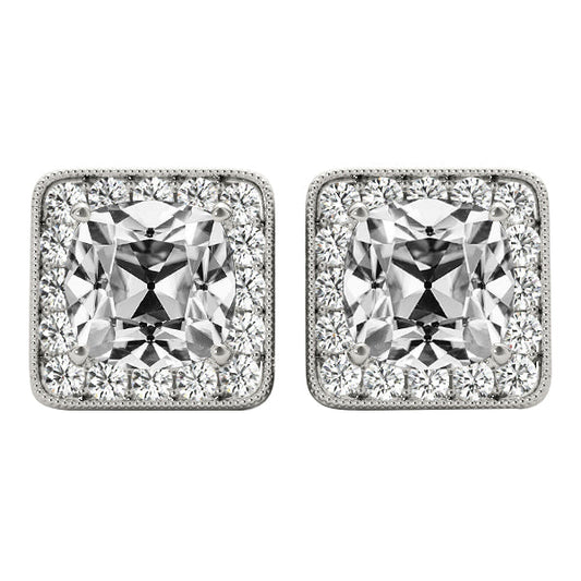 Earth-Mined Fine Diamond Earrings 13.50 ct 14 Karat White Gold – main view