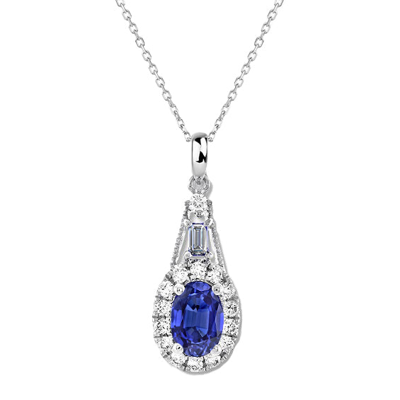 Authentic Cornflower Blue Sapphire Precious Stone Pendant – main view