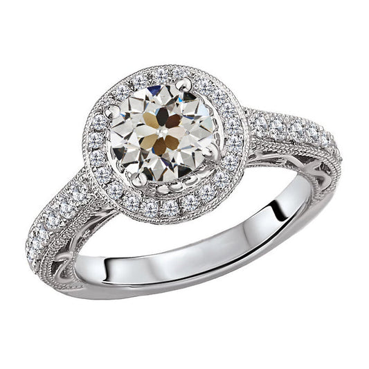Sophisticated Fine Diamond Halo Setting Ring 4.50 ct – main view
