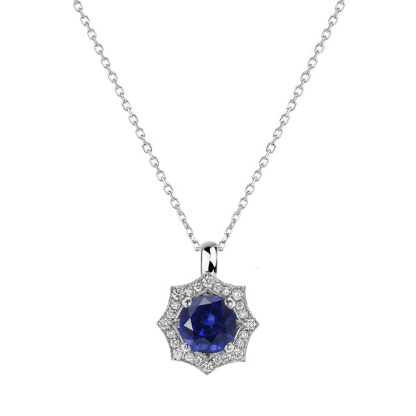 Fine Blue Sapphire Precious Stone Pendant 1 ct – main view