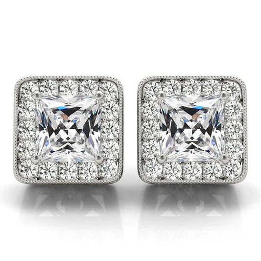 Stud Earrings 14 Karat White Gold with Diamond – main view