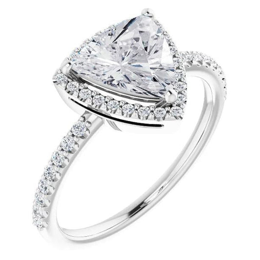 Trillion Cut Brilliant Diamond ring in 14K White Gold – main view