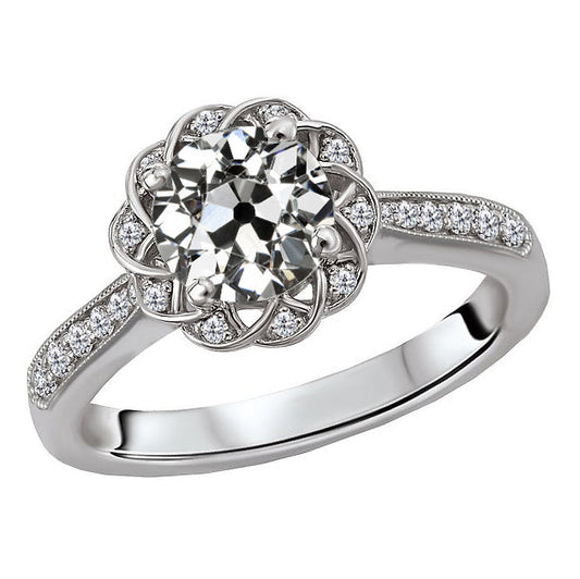 Elegant Diamond Halo Engagement Ring 2 ct – main view