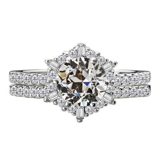 Engagement Ring 14K White Gold with Fine Diamond – main view