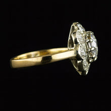 Halo Old Mine Cut Real Natural Earth Mined Diamond Ring Two Tone Flower Style Jewellery 3 Carats