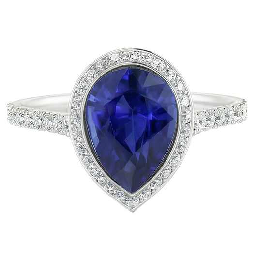 Handcrafted Royal Blue Sapphire Precious Stone Ring 3.50 ct |