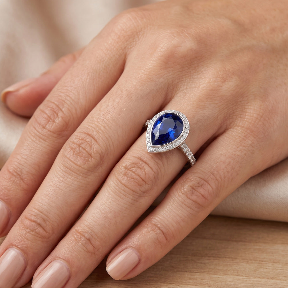 Handcrafted Royal Blue Sapphire Precious Stone Ring 3.50 ct |