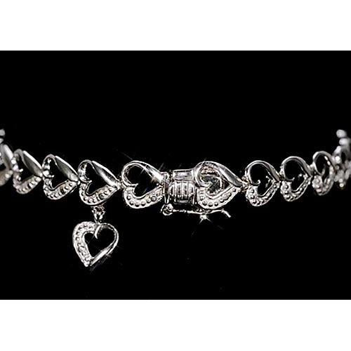 Heart Shape Natural Diamond Bracelet 7 Carats Women