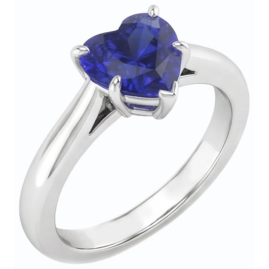 natural heart sapphire 1ct ring front view