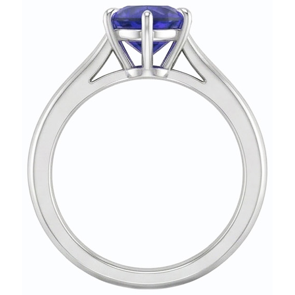 natural heart sapphire 1ct ring profile view