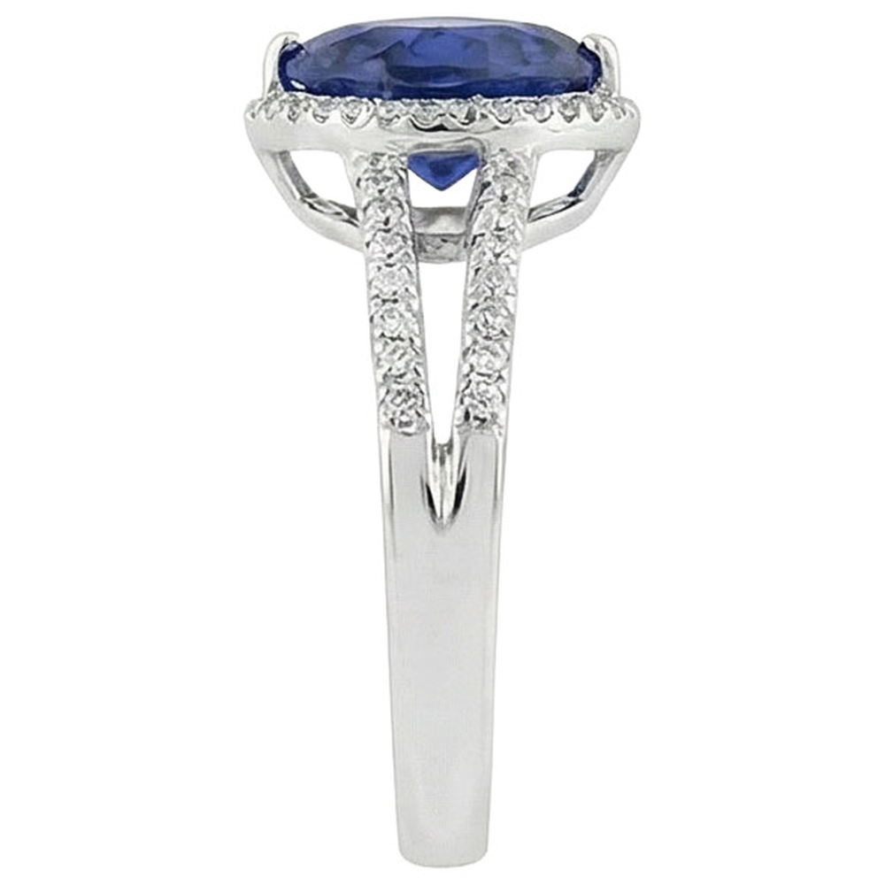 Heart Sri Lanka Sapphire Natural Earth Mined DIAMOND ( NOT LAB GROWN )s White Gold 14K Ring 9.50 Carat