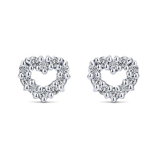 Heart Studs Earring 3 Ct Gorgeous Brilliant Cut Real Diamonds White Gold
