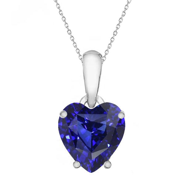 Gemstone Pendant 14K White Gold with Cornflower Blue Sapphire – main view