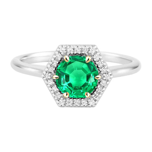 Natural Colombian Emerald Precious Stone Ring – main view
