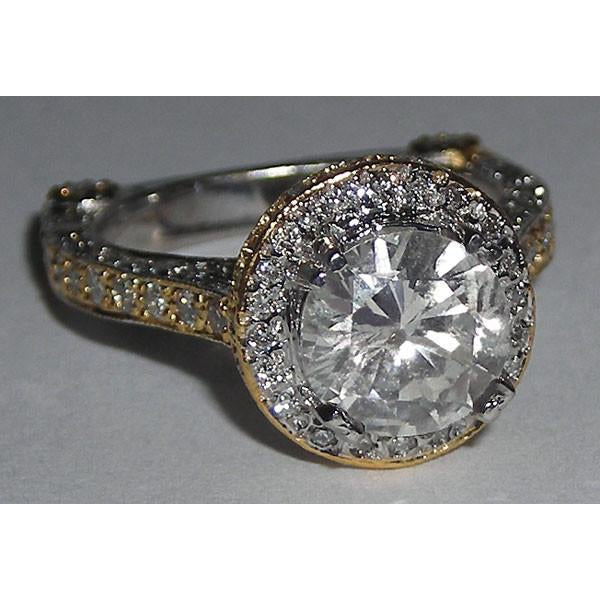 Hidden Halo Natural Diamond Engagement Ring Euro Shank