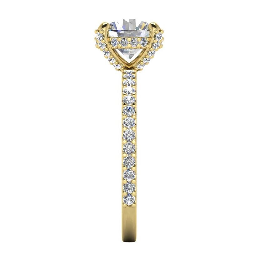 Hidden Halo Round Pave Real Diamond Ring