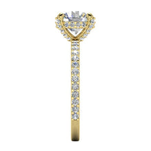 Hidden Halo Round Pave Real Diamond Ring