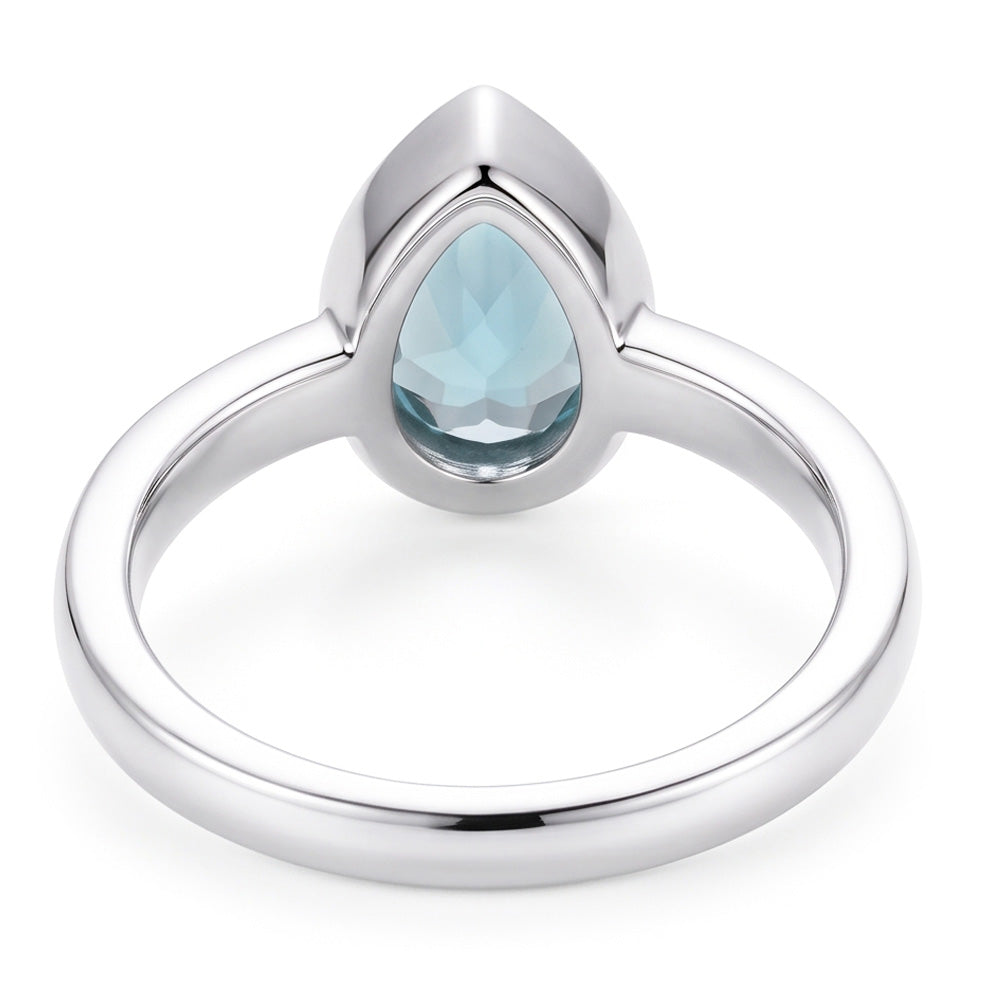 High-End Neon Paraiba Precious Stone Ring 1 ct – 14K White Gold