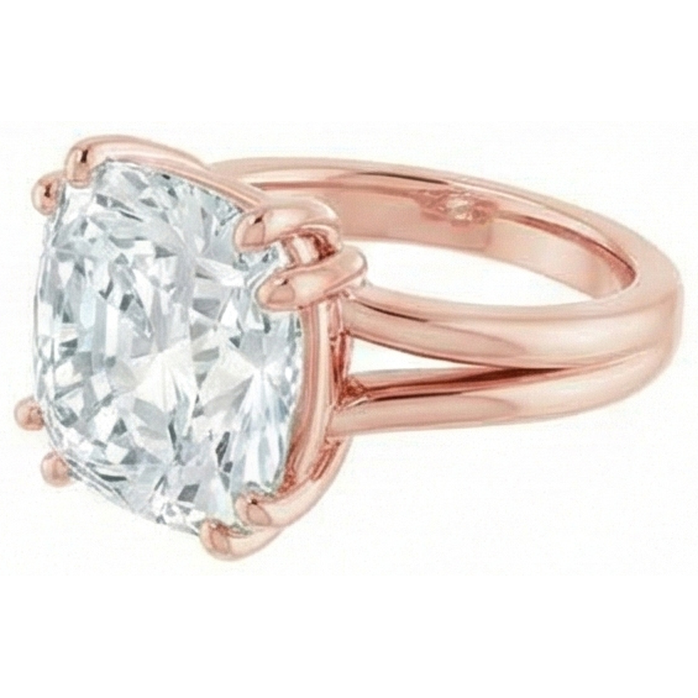 Huge 8 Carat Cushion Natural Earth Mined Diamond Ring
