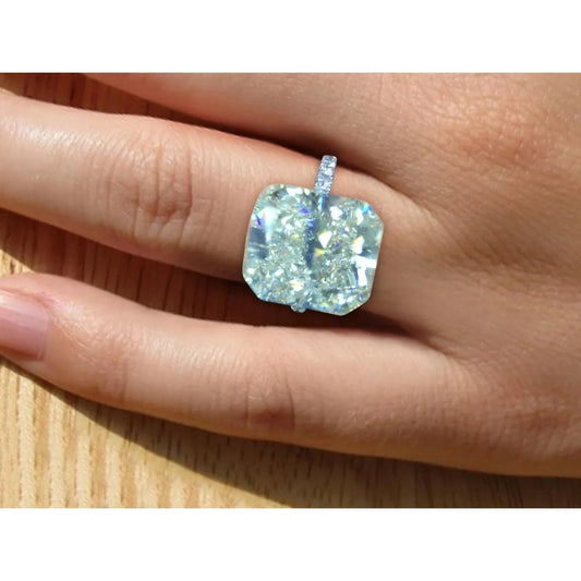 Huge 8 Carat Radiant Real Diamond Ring