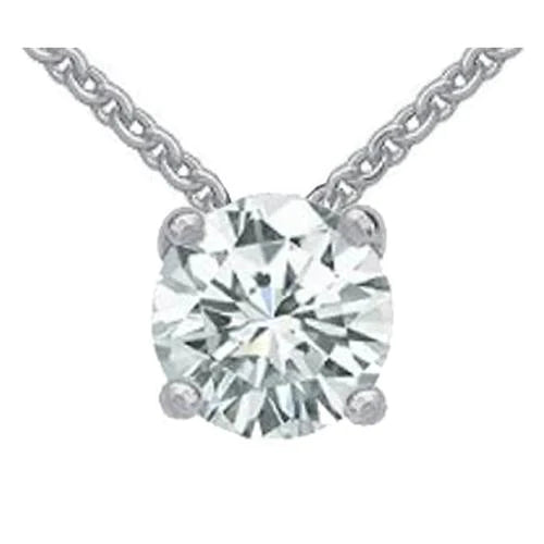Huge Round 4 Carat Real Diamond Pendant Jewelry White Gold