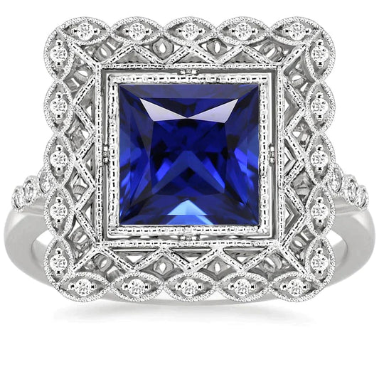 Huge Sapphire Antique Style Ring